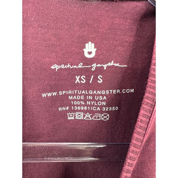 Spiritual Gangster Women's Sportswear Top Tank Sleeveless Burgundy Size XS-S‎ - Picture 3 of 5